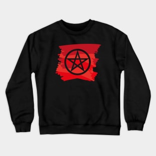 Pagan Pentagram Red Paint Witch Magick Crewneck Sweatshirt